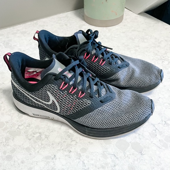 Nike Shoes - NIKE - black and pink zoom strike athletic sneakers tennis shoes size 8